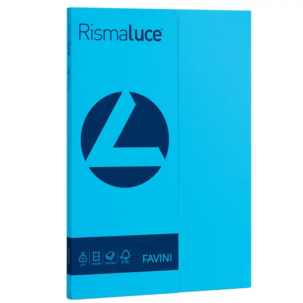 1x Carta RISMALUCE SMALL A4 90gr 100fg azzurro 55 FAVINI