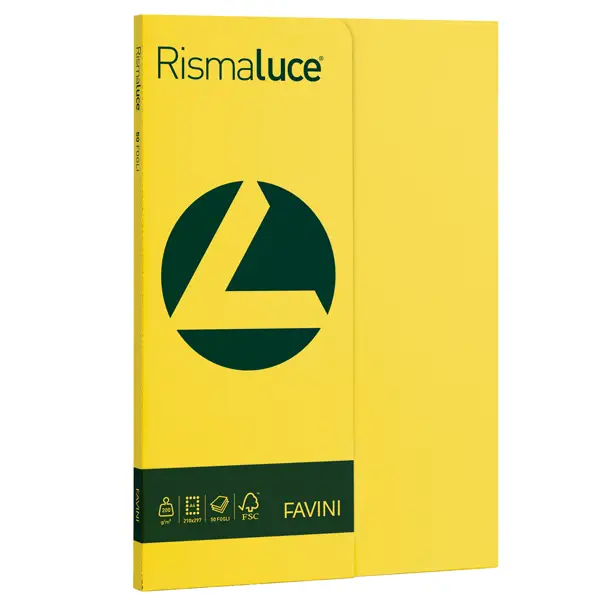 1x Carta RISMALUCE SMALL A4 200gr 50fg giallo sole 53 FAVINI