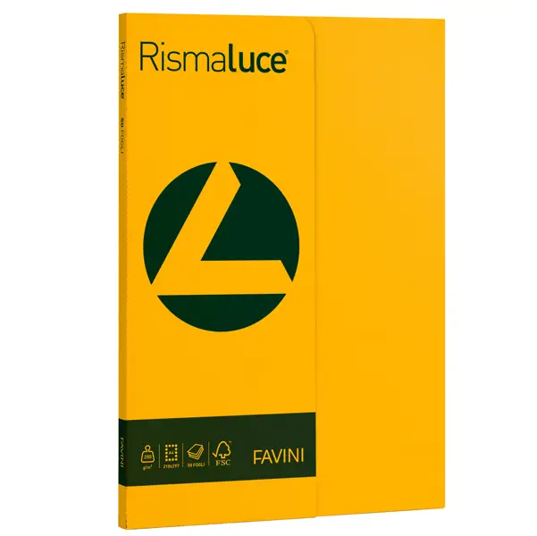 1x Carta RISMALUCE SMALL A4 200gr 50fg giallo oro 52 FAVINI