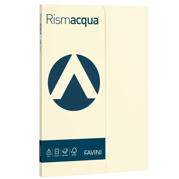 1x Carta RISMACQUA SMALL A4 90gr 100fg avorio 110 FAVINI