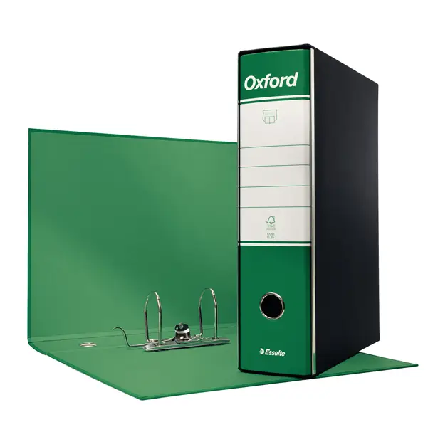 6x Registratore OXFORD G85 verde dorso 8cm f.to protocollo ESSELTE