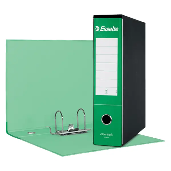 6x Registratore ESSENTIALS G75 verde dorso 8cm f.to protocollo ESSELTE