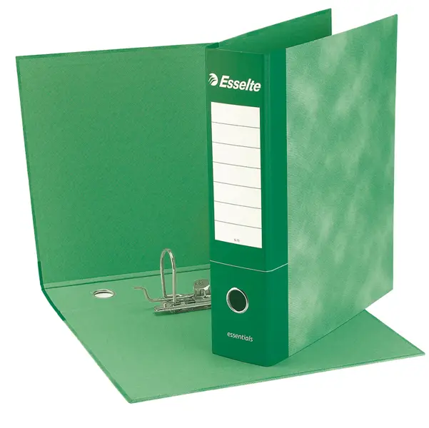6x Registratore ESSENTIALS G73 verde dorso 8cm f.to commerciale ESSELTE
