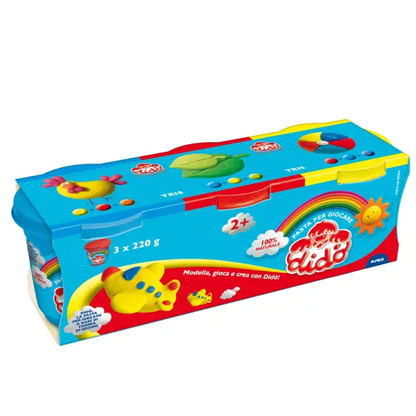 1x TRIS BARATTOLI DIDO' 220GR GIALLO-ROSSO-AZZURRO