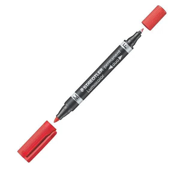1x PENNARELLO LUMOCOLOR DUO PERMANENT 348 F/M ROSSO