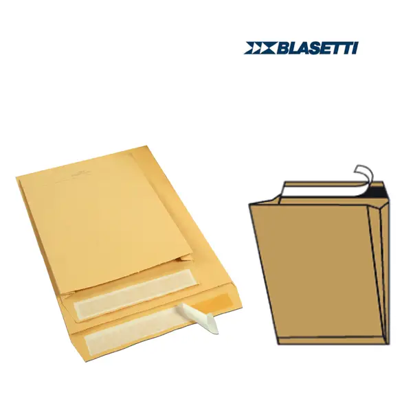 1x 10 BUSTE A SACCO AVANA 300X400X40MM CON SOFFIETTI E STRIP MONODEX