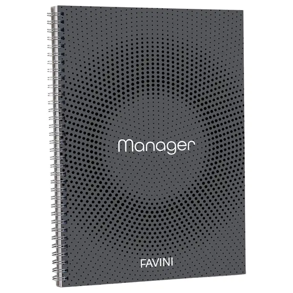 5x BLOCCO SPIRAL MANAGER 23X29,7CM 10MM 90FG 80GR 4fori microperforato FAVINI