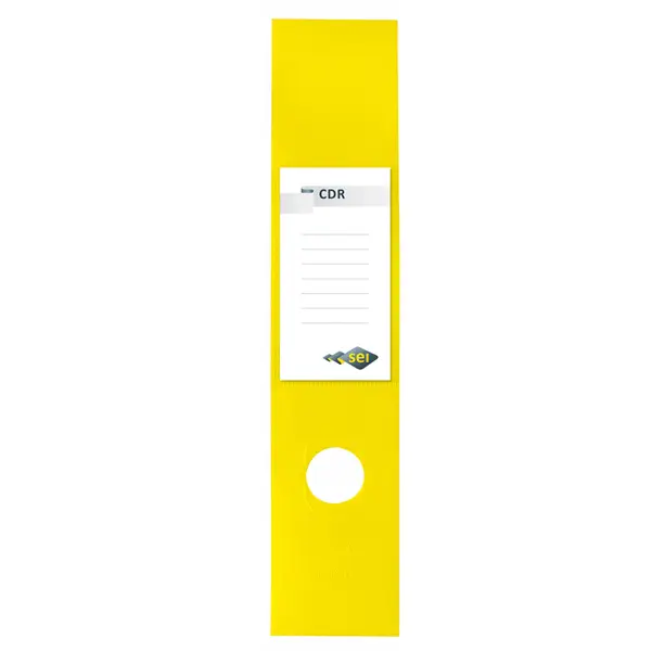 1x Busta 10 copridorso CDR PVC adesivi giallo 7x34,5cm SEI ROTA