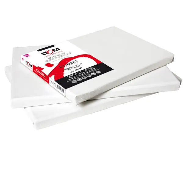 1x Tela pittura Classic 30x40cm bianco DOM