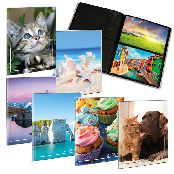 1x ALBUM FOTO SALDATO 23X30cm fino a 80 FOTO 14x19cm assortiti LEBEZ
