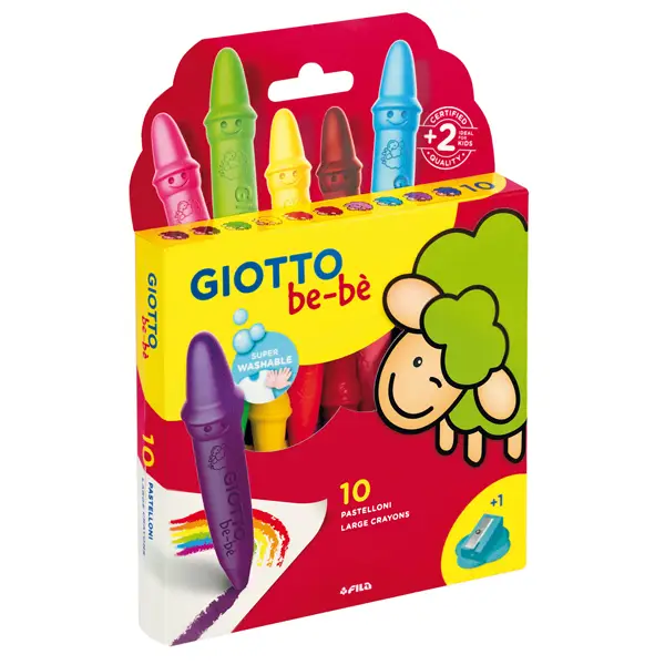 1x ASTUCCIO 10 SUPERPASTELLONI A CERA GIOTTO BEBE'