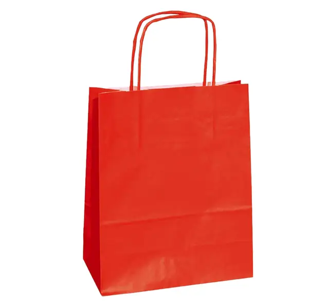 1x 25 SHOPPERS CARTA KRAFT 22X10X29CM TWISTED ROSSO