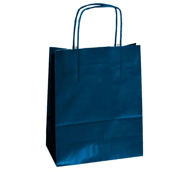1x 25 SHOPPERS CARTA KRAFT 22X10X29CM TWISTED BLU