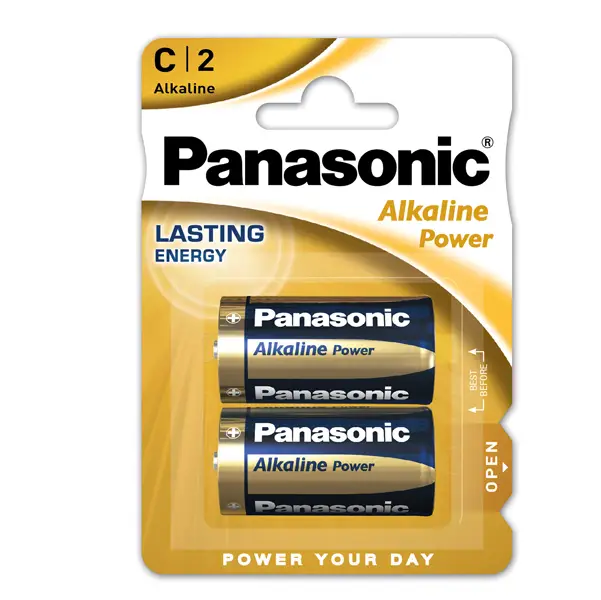 1x BLISTER 2 PILE MEZZATORCIA ALKALINE C 1,5V PANASONIC