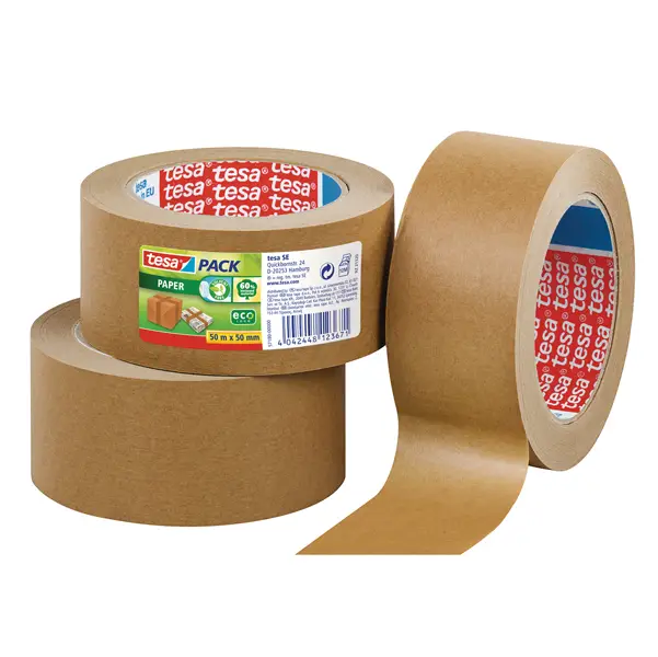 6x NASTRO ADESIVO 50MTX50MM IN CARTA DA IMBALLO ECOLOGO TESA