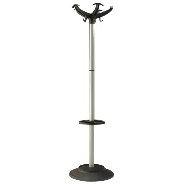 1x APPENDIABITI 168CM A 5 POSTI C/PORTAOMBRELLI NERO/GRIGIO