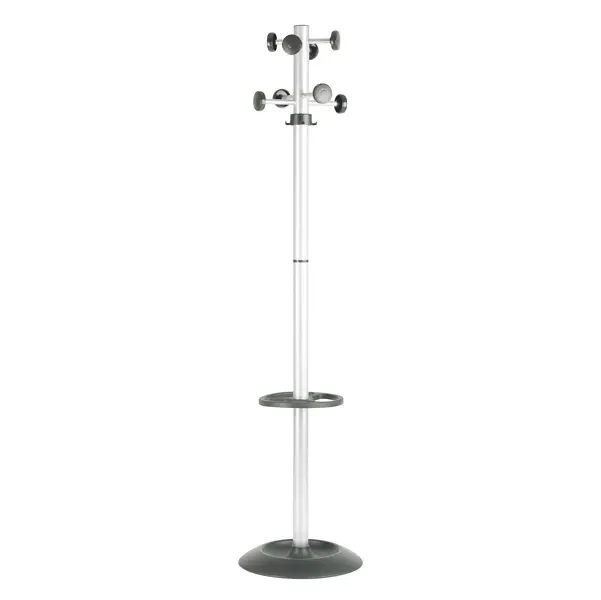 1x APPENDIABITI TOTEM 175CM A 8 POSTI C/PORTAOMBRELLI GRIGIO/NERO