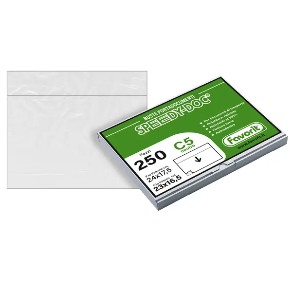 1x 250 BUSTE ADESIVE SPEEDY DOC C5 230X165mm