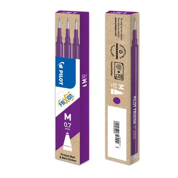1x SET 3 REFILL SFERA FRIXIONball 0.7mm VIOLA PILOT
