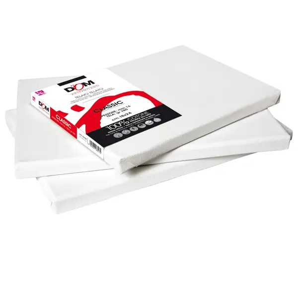 1x Tela pittura Classic 18x24cm bianco DOM