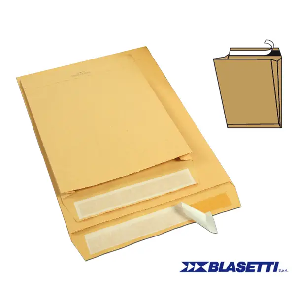 1x 250 BUSTE SACCO AVANA 120GR 250X353X40MM C/SOFFIETTI STRIP MONODEX