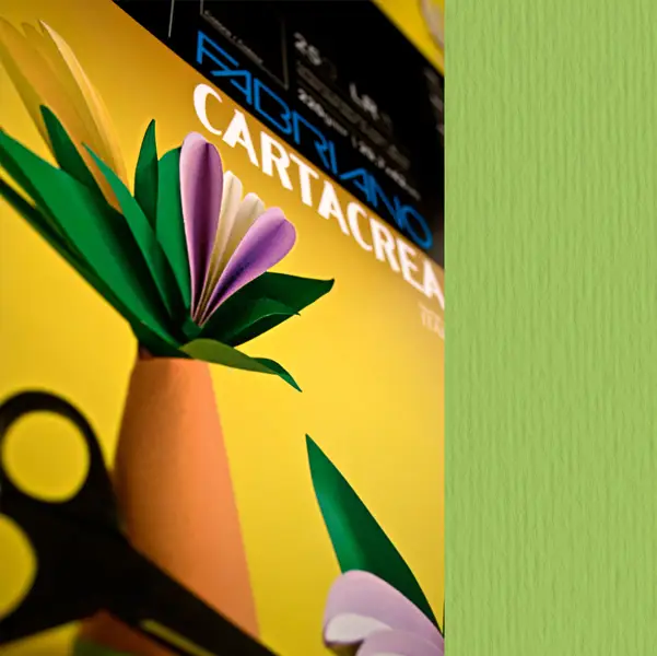 1x Blister 10fg cartoncino 35x50cm 220gr verde pisello Cartacrea Fabriano