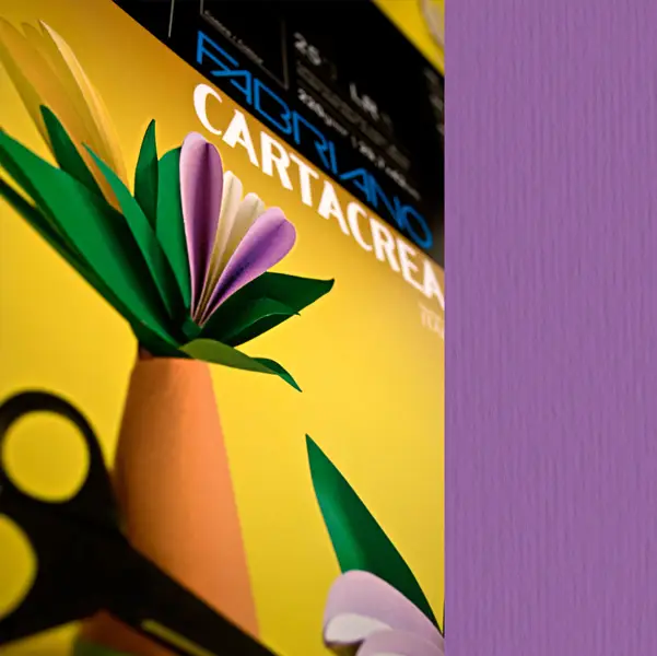 1x Blister 10fg cartoncino 35x50cm 220gr viola Cartacrea Fabriano