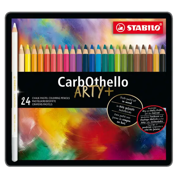 1x Astuccio metallo 24 CarbOthello colori assortiti Stabilo