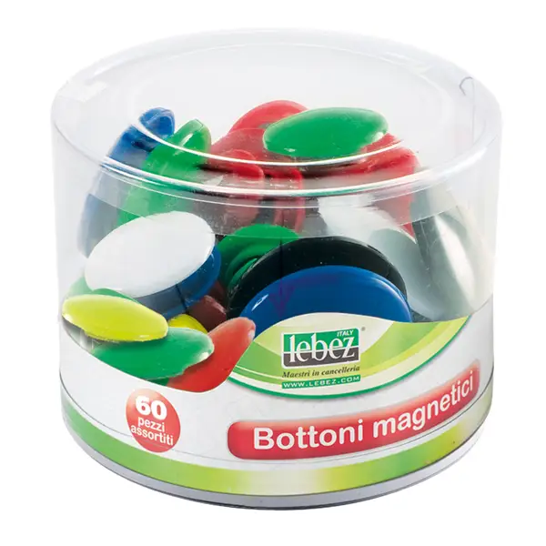 1x BARATTOLO 60 MAGNETI TONDI ASSORTITI ART.2777