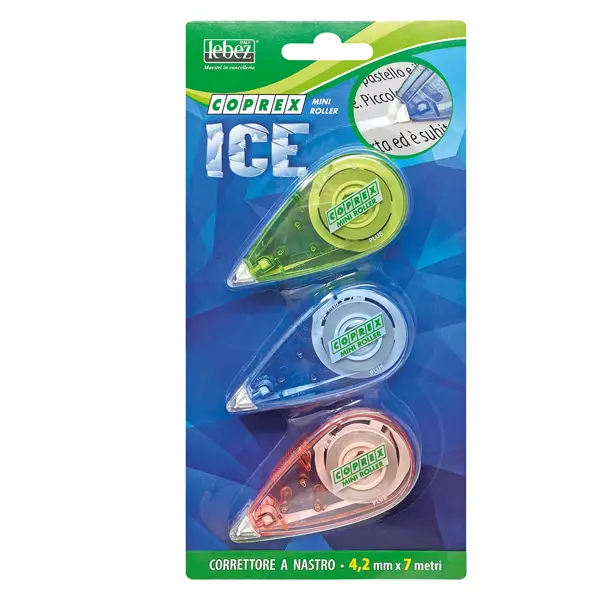 1x BLISTER 3 CORRETTORE A NASTRO 4,2MMX7M MINI ROLLER ICE 9093