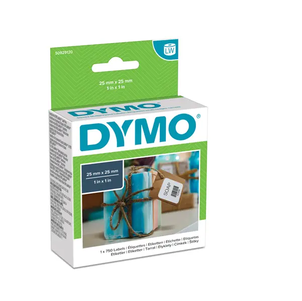 1x ROTOLO 750 ETICHETTE MULTIUSO RIMOV. 25X25MM X DYMO LW