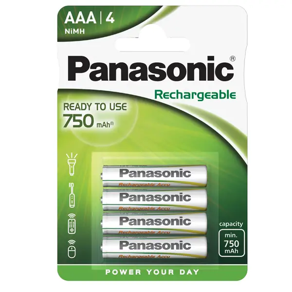 1x BLISTER 4 PILE MINISTILO RICARICABILI AAA 1,2V INFINIUM PANASONIC
