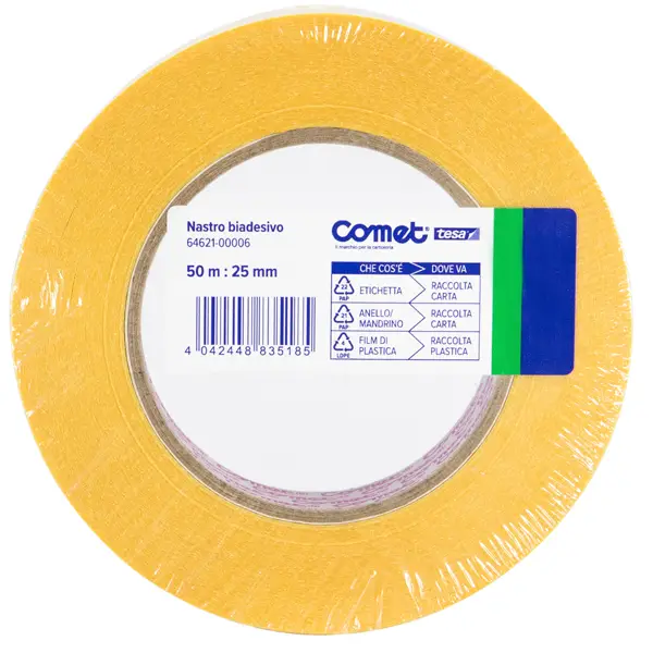 1x NASTRO BIADESIVO 50MTX25MM TRASP. 64-621 TERMO SINGOLO COMET