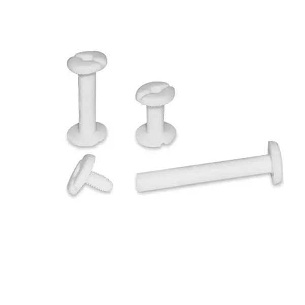 1x BUSTA 20 VITI SEPOLTE 10mm IN PLASTICA BIANCA