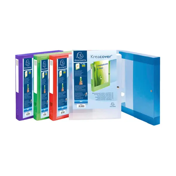 5x CARTELLE ARCHIVIO PERSONALIZ. IN PP 24x32X4CM COLORI ASS. KREACOVER