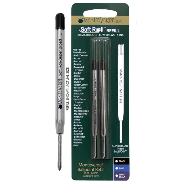 1x Blister 2 refill per SFERA Parker R BLU PUNTA LARGE