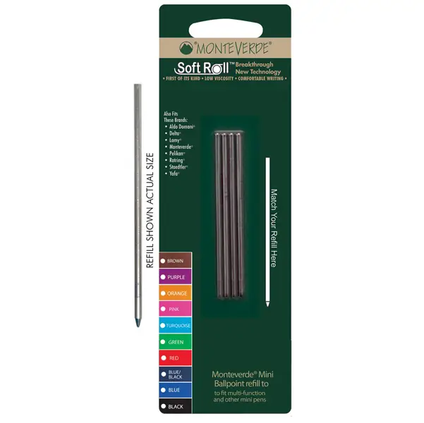 1x Blister 4 MiniRefill punta media nero MONTEVERDE