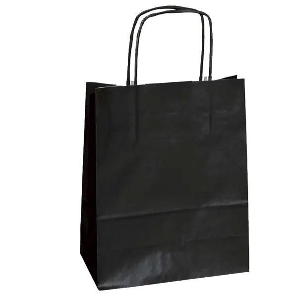 1x 25 SHOPPERS CARTA KRAFT 22X10X29CM TWISTED NERO