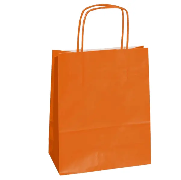 1x 25 SHOPPERS CARTA KRAFT 36x12x41cm TWISTED arancio