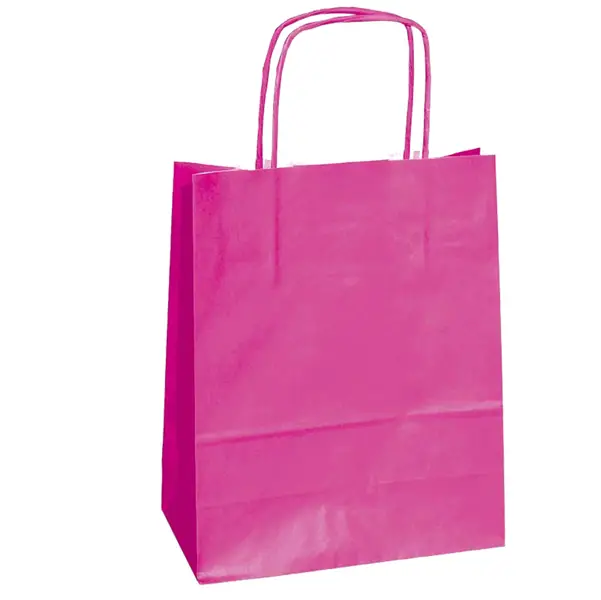 1x 25 SHOPPERS CARTA KRAFT 45X15X50CM TWISTED magenta