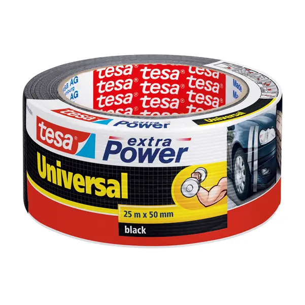 1x NASTRO ADESIVO 25mtx50mm NERO tesaR Extra Power Universal
