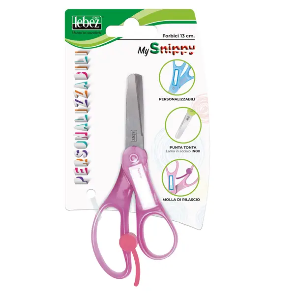 1x Forbici SNIPPY 4445B 13cm personalizzabile punta tonda LEBEZ
