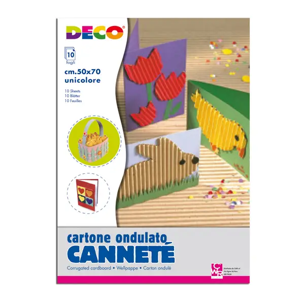 1x 10FG CARTONCINO ONDULATO 50X70CM NERO ART 2206/7 DECO