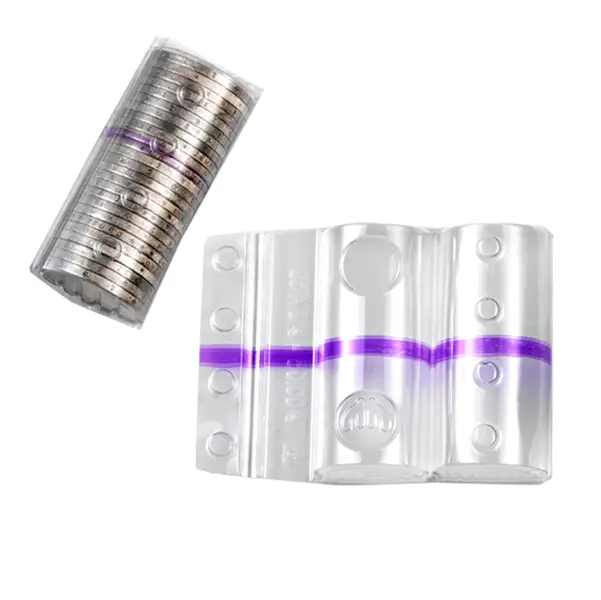 1x SACCHETTO DA 100 BLISTER PORTAMONETE 2 EURO FASCIA VIOLA