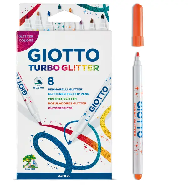 1x ASTUCCIO 8 PENNARELLI TURBO GLITTER GIOTTO