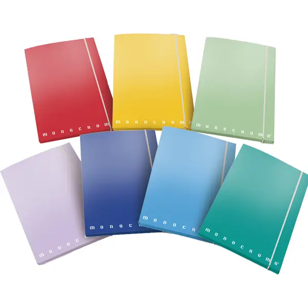 6x CARTELLA 3 LEMBI c/elastico A4 - D 1.2 MONOCROMO colori assortiti
