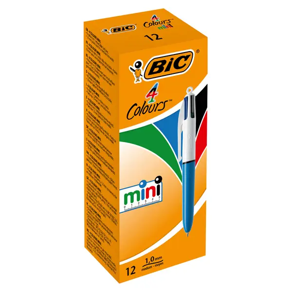 1x Scatola 12 penna sfera scatto COLOURS MINI 1,0mm BIC