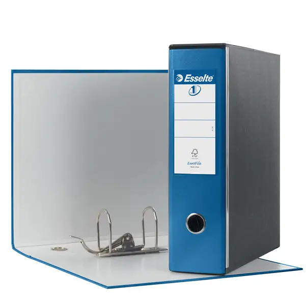 1x Registratore EUROFILE G53 blu metal dorso 8cm f.to commerciale ESSELTE