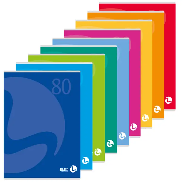 12x MAXIQUADERNO A4 80gr 80fg+1 rigo di 1a copertina 250gr COLOR 80 BM