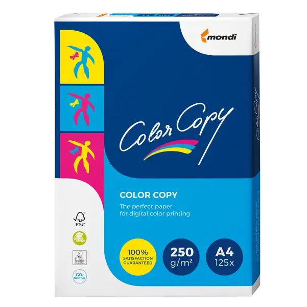 1x CARTA BIANCA COLOR COPY A4 210x297mm 250gr 125fg MONDI